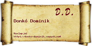 Donkó Dominik névjegykártya